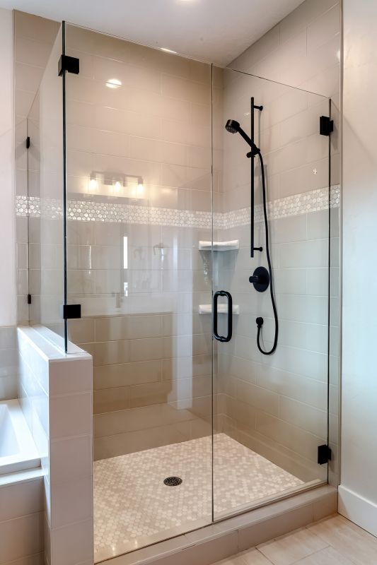 Modern Shower with Built-In Bench